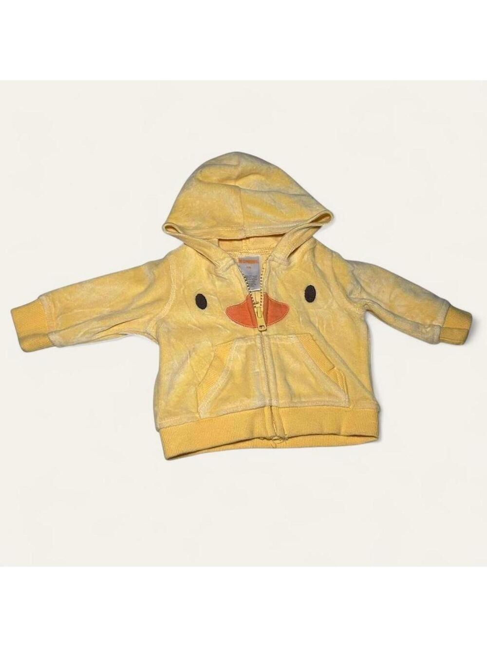 Gymboree Yellow Duck Hooded Zip Sweater Newborn Y2K
